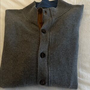 Massimo Dutti Charcoal Button-Up/zip Cardigan